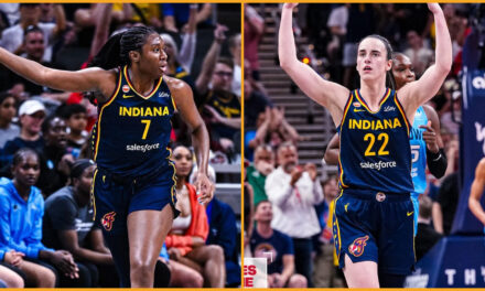 Aliyah Boston anotó 34 puntos y Caitlin Clark sumó 32 para liderar a Fever en su victoria sobre Sky por 114-106 en tiempo extra.