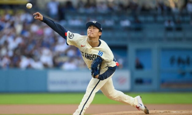 Dodgers anotan 9 carreras en la primera entrada, con Yamamoto dominando durante 8 entradas en aplastante victoria de 9-2 sobre Angels.