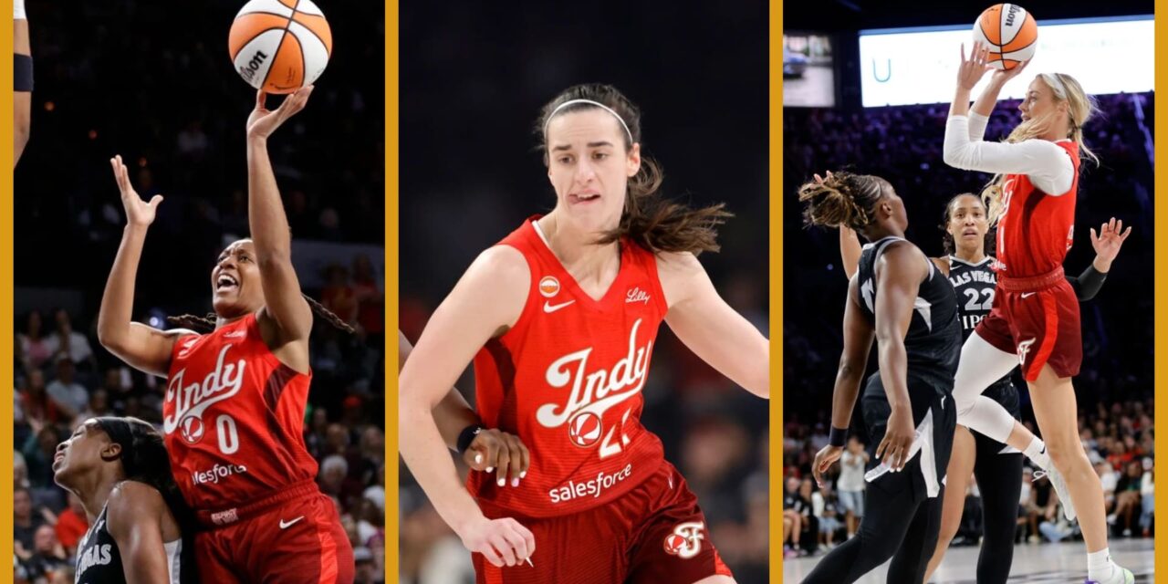 Caitlin Clark y Kelsey Mitchell lideran al Fever a una victoria 109-75 sobre las Aces.