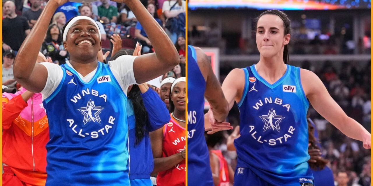 Jones y Clark ayudaron al Equipo Spoon a vencer al Equipo Coop 129-122 en el Juego de Estrellas de la WNBA.