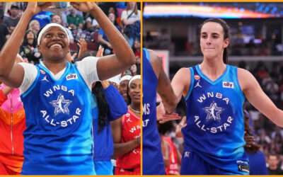 Jones y Clark ayudaron al Equipo Spoon a vencer al Equipo Coop 129-122 en el Juego de Estrellas de la WNBA.