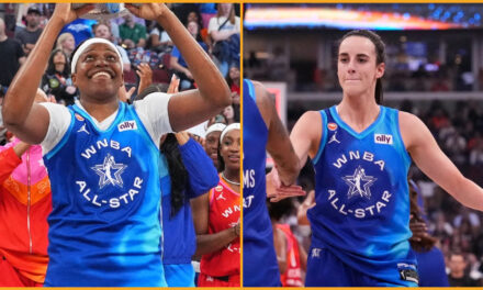 Jones y Clark ayudaron al Equipo Spoon a vencer al Equipo Coop 129-122 en el Juego de Estrellas de la WNBA.