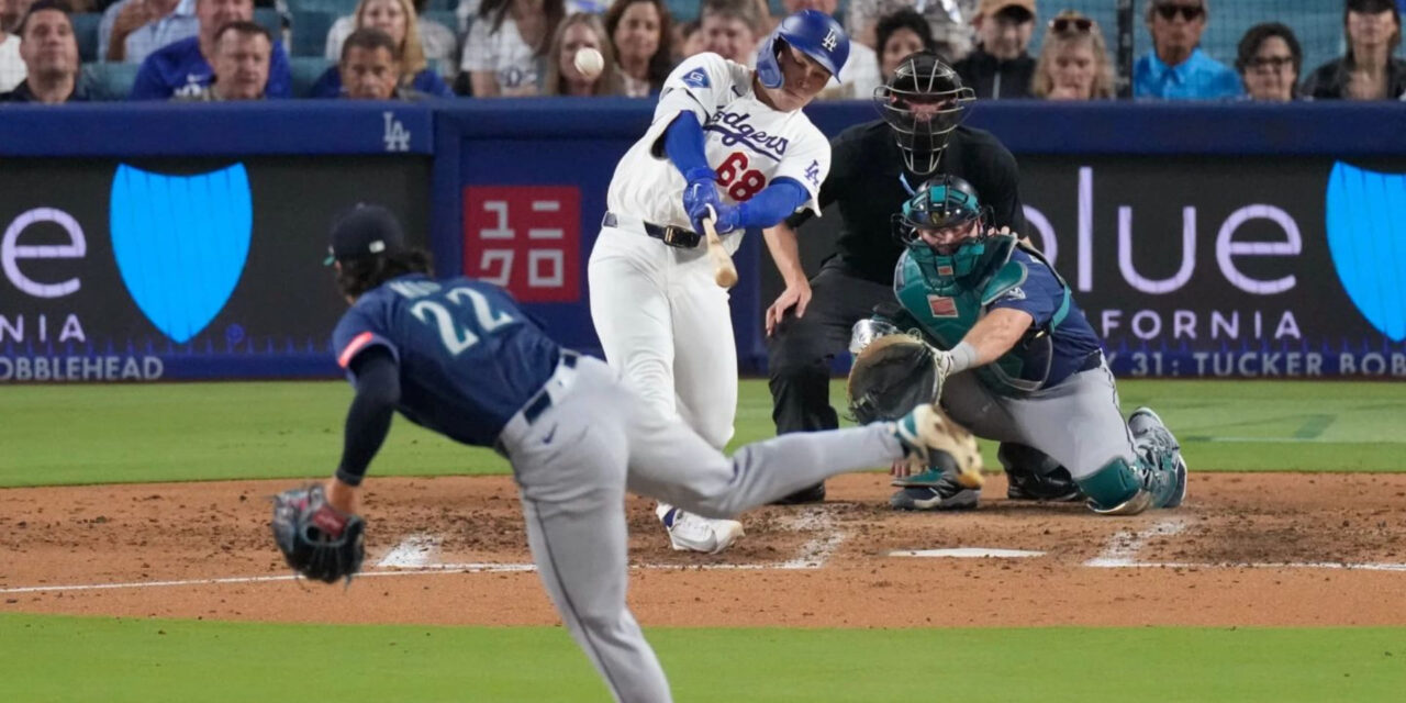 Rushing y Hernández conectaron jonrones y los Dodgers vencieron a los Mariners 6-2.