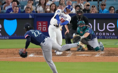 Rushing y Hernández conectaron jonrones y los Dodgers vencieron a los Mariners 6-2.