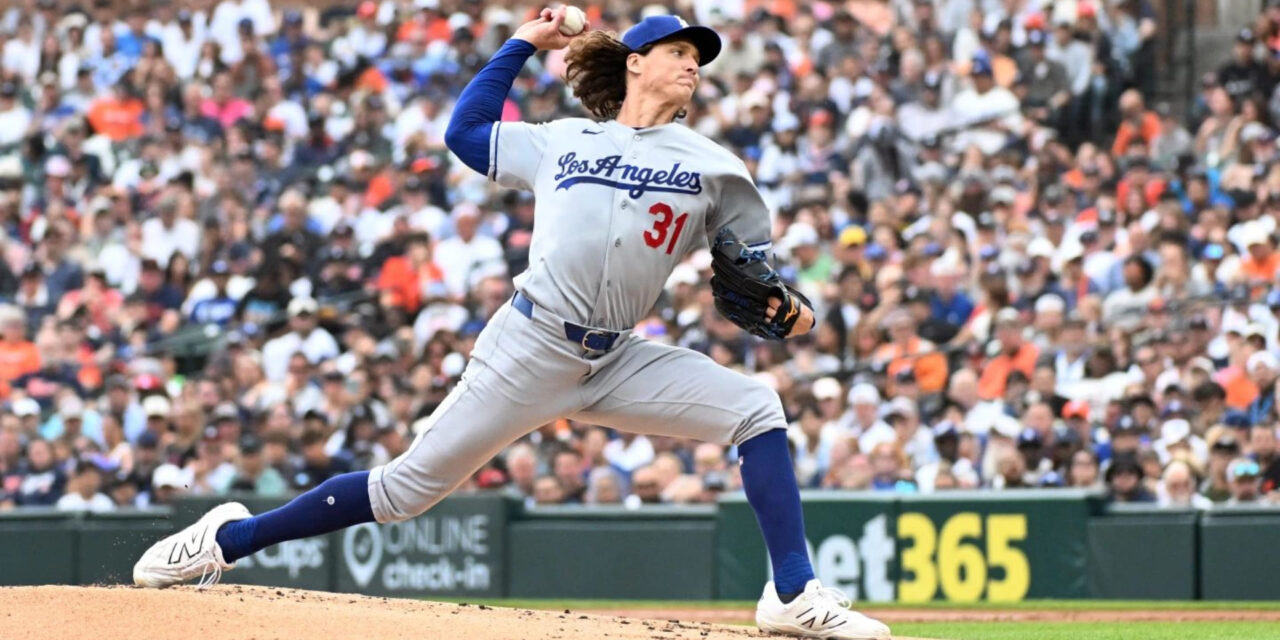 Glasnow lanza 7 entradas y guía a los Dodgers a una victoria de 6-1 sobre los Tigers.