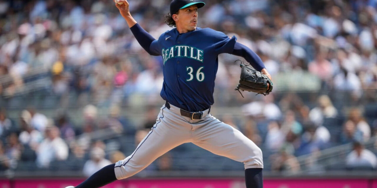 Logan Gilbert lanza seis entradas sólidas y los Mariners cortan una racha de seis derrotas al vencer 1-0 a los Yankees.
