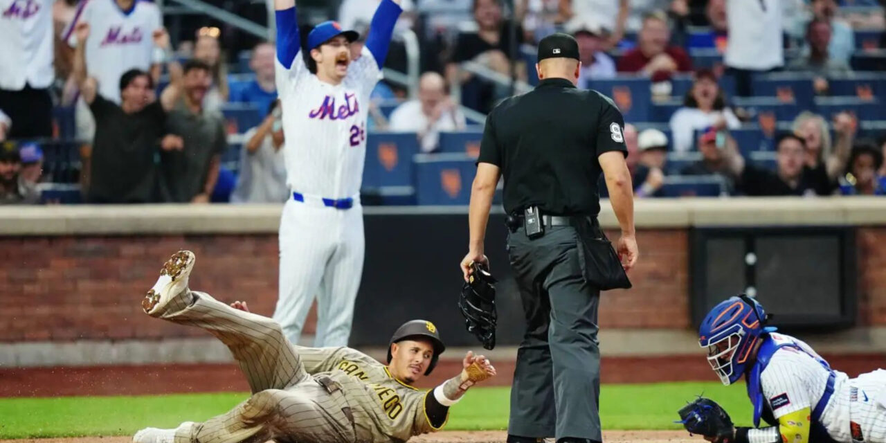 Benge y Ewing ponen out a los Padres en el plato y los Mets ganan 2-1