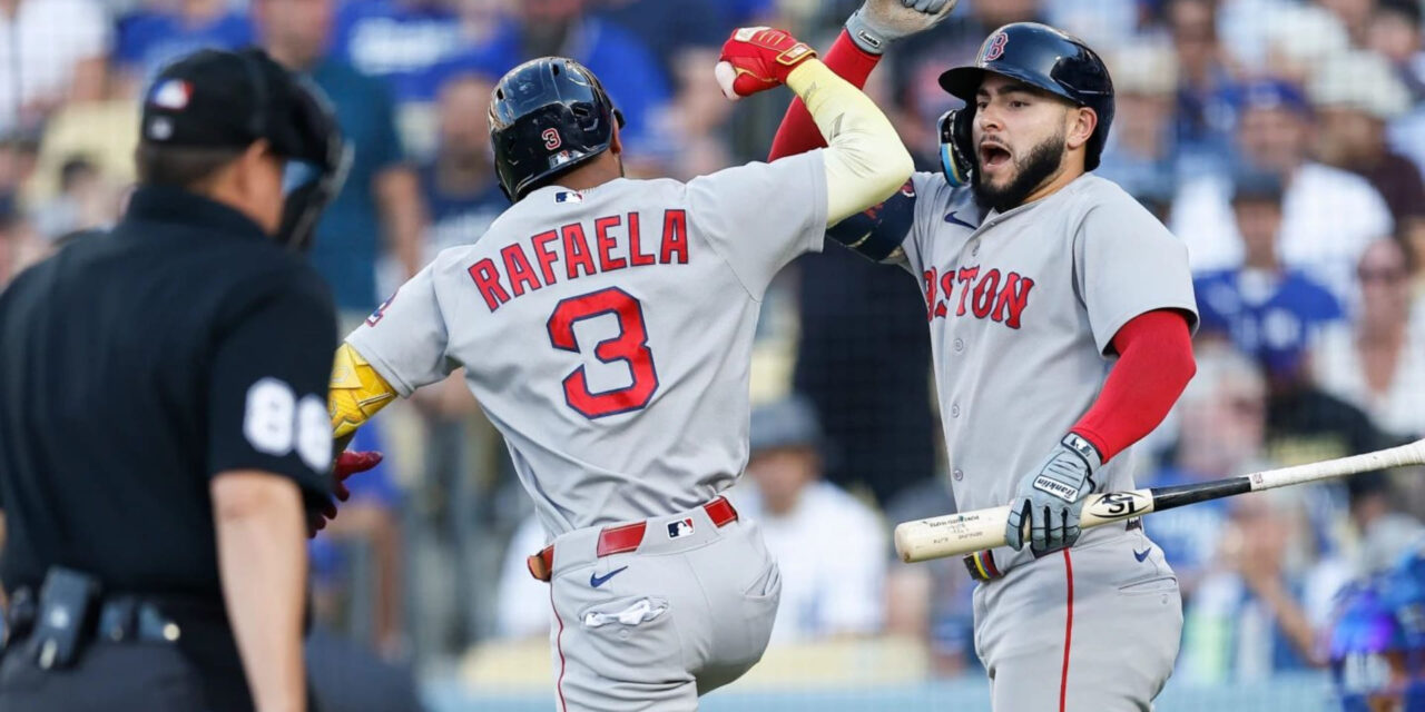 Rafaela conecta dos jonrones y los Red Sox superan a Yamamoto y los Dodgers por 3-2.