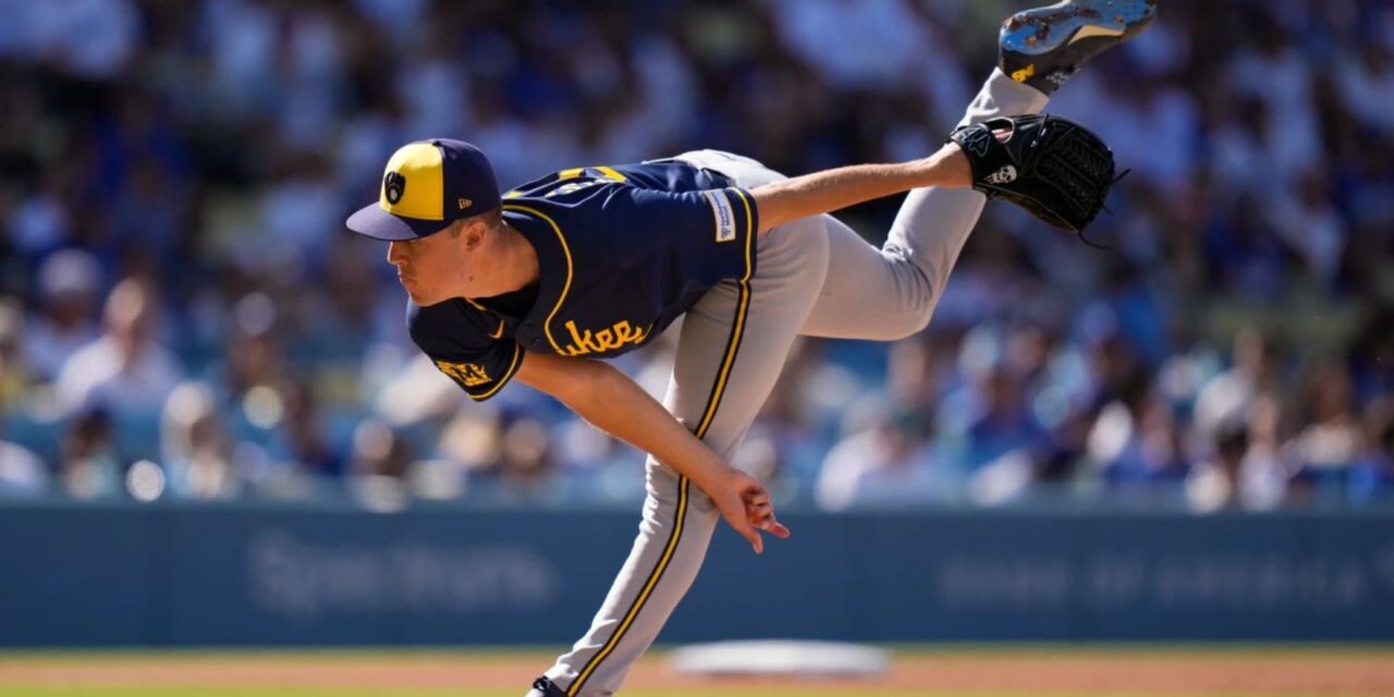 Jacob Misiorowski mantiene a raya a los bates de los Dodgers y los Brewers se llevan la victoria por 4-1.