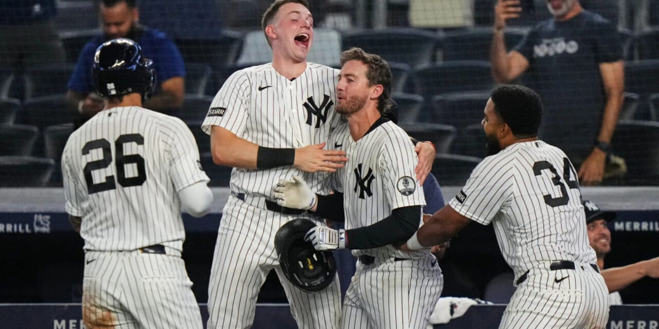 Los Yankees remontan con dos outs en la novena entrada y vencen a los Braves 3-2 en diez entradas