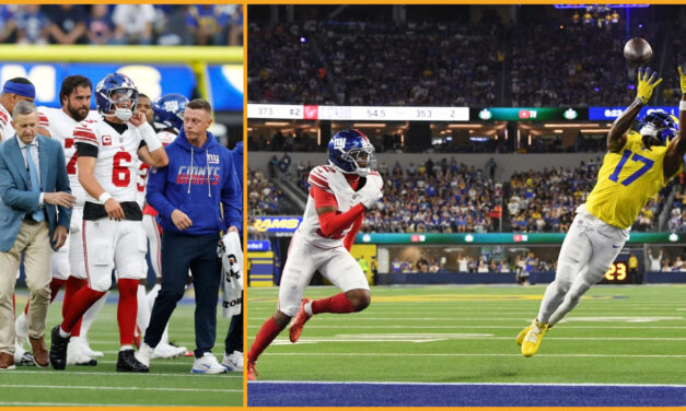 Davante Adams y Matthew Stafford lideran a los Rams en la victoria por 28-6 sobre los Giants tras la lesión de Jaxson Dart.