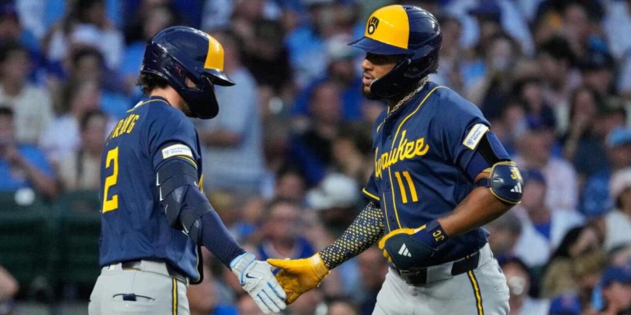 Chourio brilla y Cerveceros vencen 9-5 a Cachorros pese a mala apertura de Misiorowski