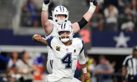 Dak Prescott lanza 4 pases de TD y Cowboys vencen a Commanders; Daniels se lesiona el codo