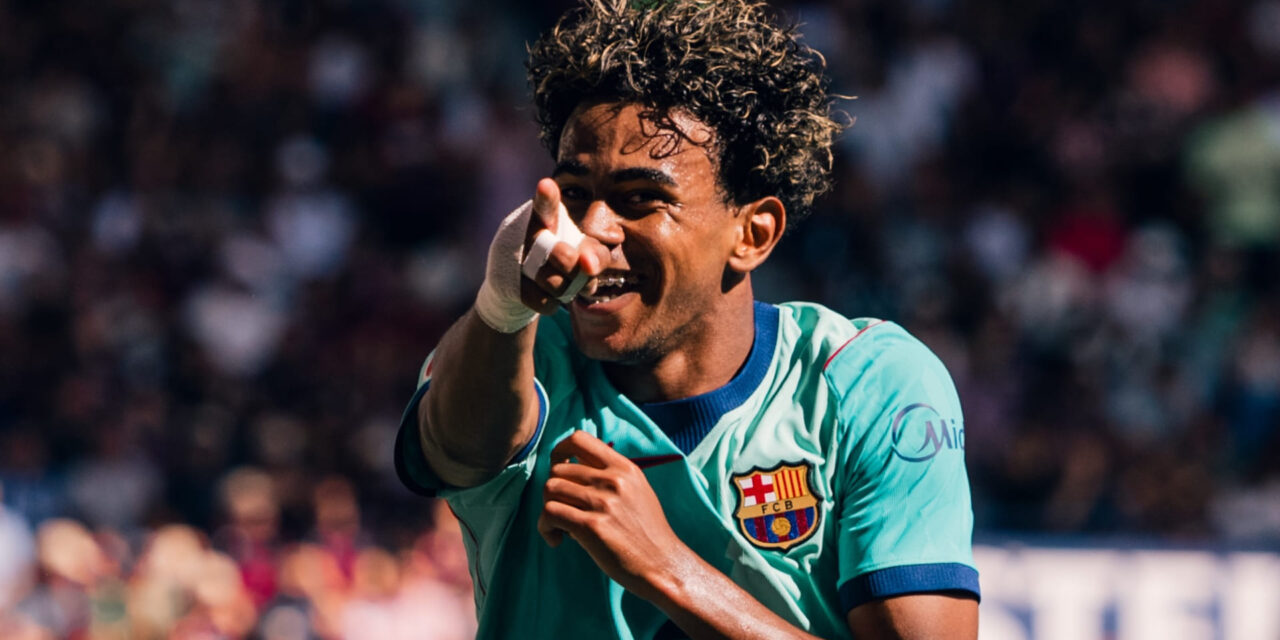Yamal anota doblete y Espart anota otro en goleada 4-2 del Barcelona ante Levante