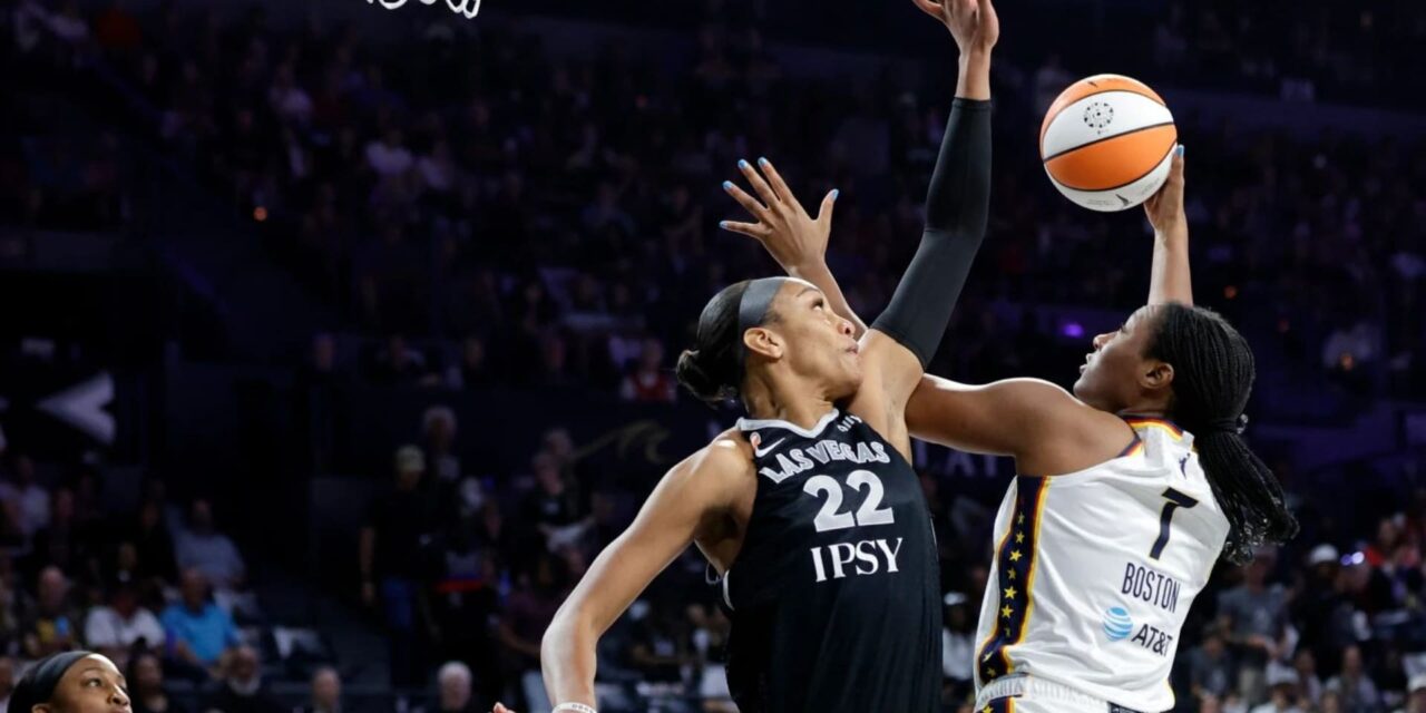 A’ja Wilson anota 38 puntos y las Aces aplastan a las Fever por 102-85 en el primer partido.