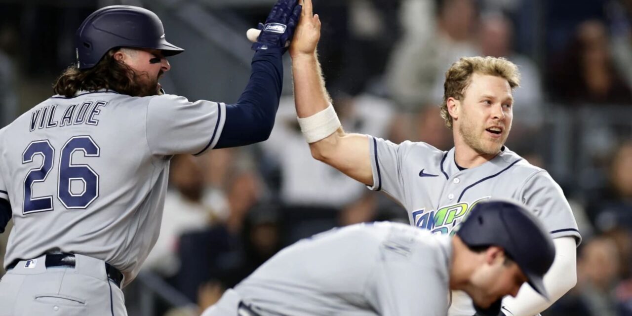 Los Rays aseguran su quinto título de la División Este de la Liga Americana con una victoria de 6-1 en el Yankee Stadium, en el segundo partido de una doble cartelera.