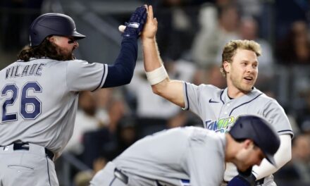 Los Rays aseguran su quinto título de la División Este de la Liga Americana con una victoria de 6-1 en el Yankee Stadium, en el segundo partido de una doble cartelera.