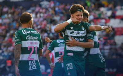 Jiménez marca doblete y le da a Santos Laguna el triunfo ante San Luis