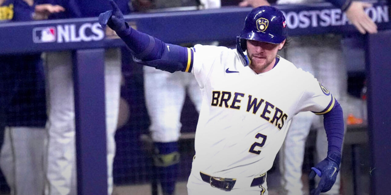 Turang conecta un jonrón y el bullpen de Milwaukee responde: los Brewers vencen a los Dodgers 2-1 en el primer juego de la NLCS.
