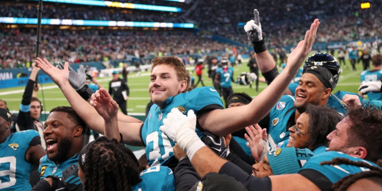 Un gol de campo de 57 yardas de Cam Little da a los Jaguars la victoria por 19-17 sobre los Eagles en Londres.