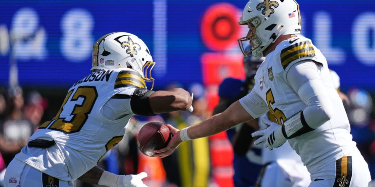 Tyler Shough y los Saints anotan 34 puntos consecutivos, logran vencer a los Giants por 34-27