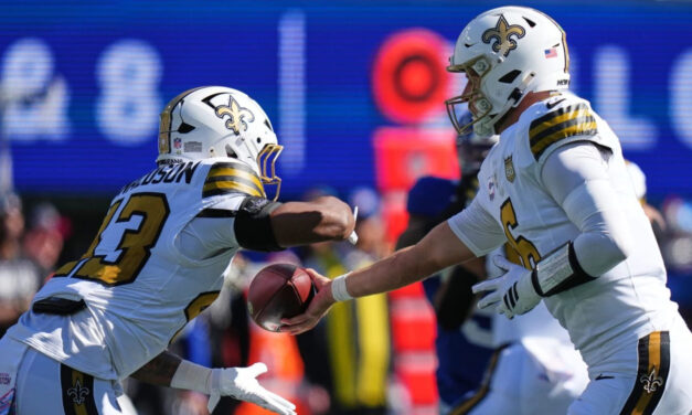 Tyler Shough y los Saints anotan 34 puntos consecutivos, logran vencer a los Giants por 34-27
