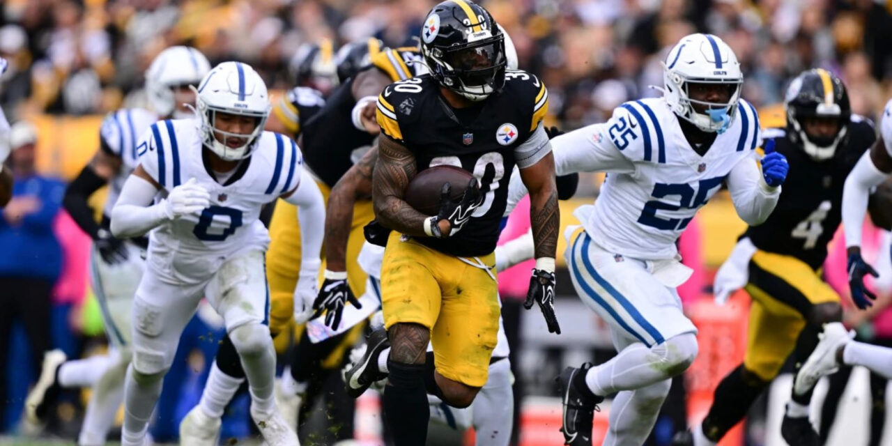 La brillante actuación de Jaylen Warren guía a los Steelers a la victoria sobre los Colts por 34-22.